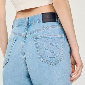 NWT Sandro Bibi Blue Straight-Leg Jeans w/ slight color transfer
